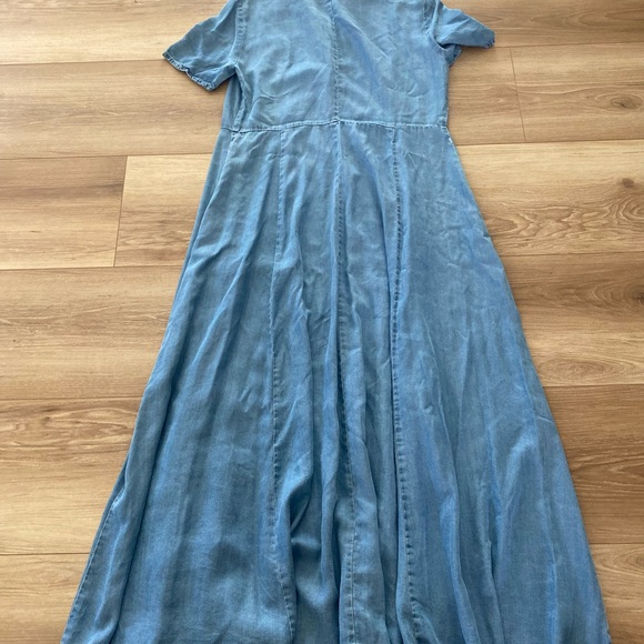 ZARA DENIM MAXI DRESS MEDIUM SIZE - Picture 9 of 12